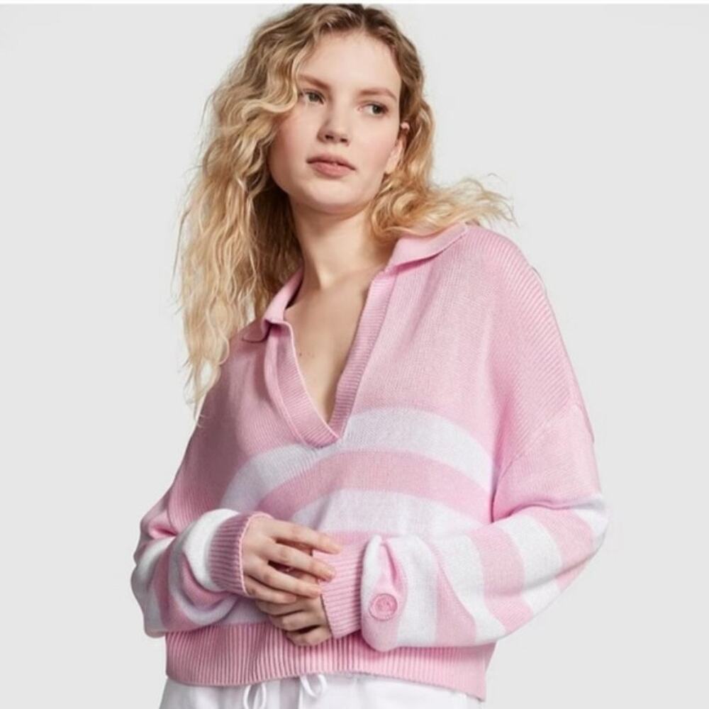 Victoria's Secret Pink Spring Orchid Pink V-Neck Sweater NWT small MSRP$54.95